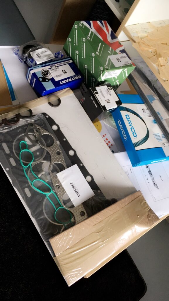 Collection of car parts