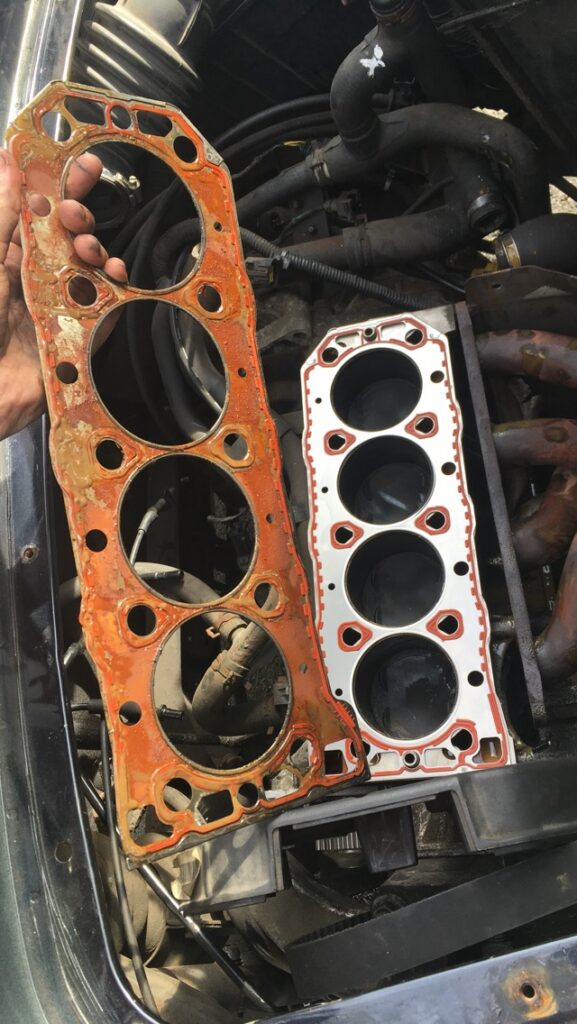 New and old head gasket