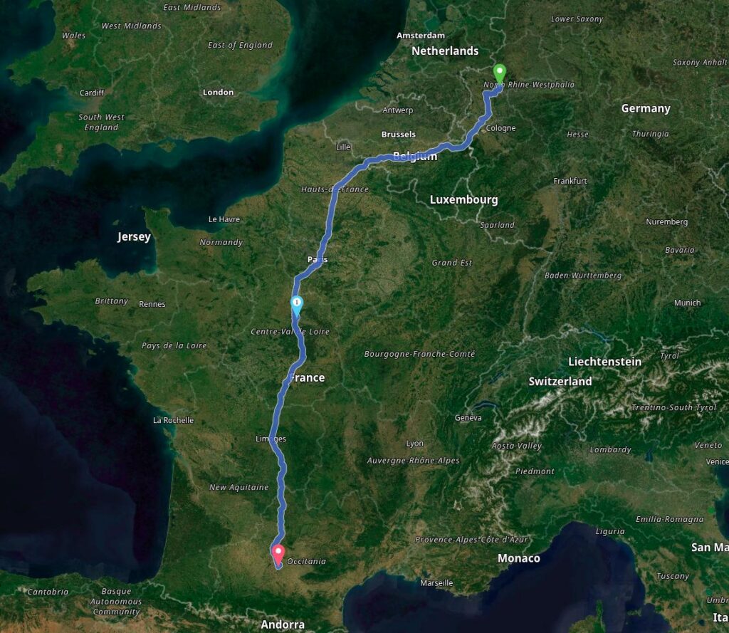 Map of the trip